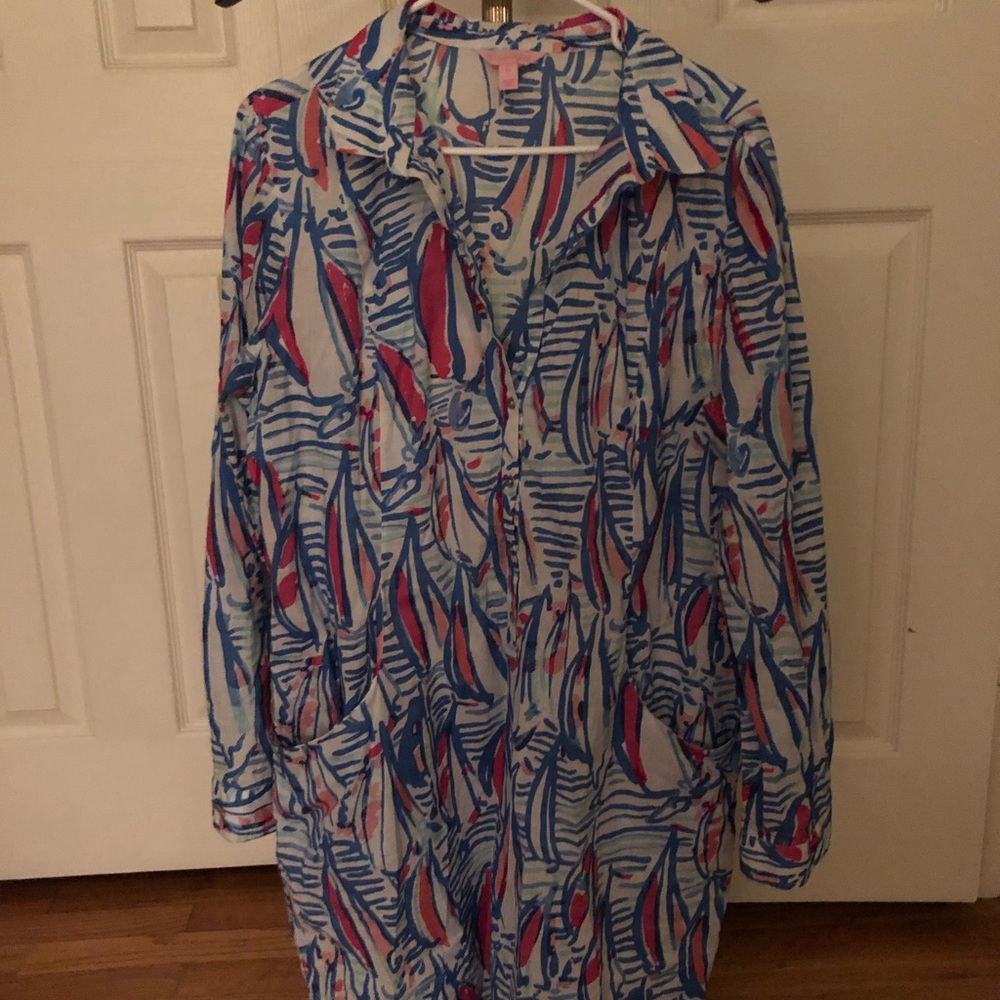 Lily Pulitzer Red,Right,Return Tunic Uec Size Xl - image 1
